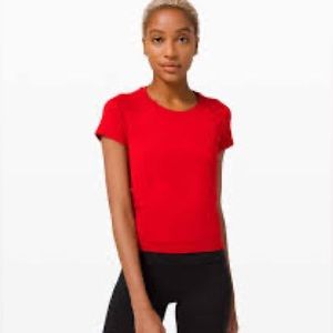 Lululemon Red Swiftly Tech Short Sleeve *race length